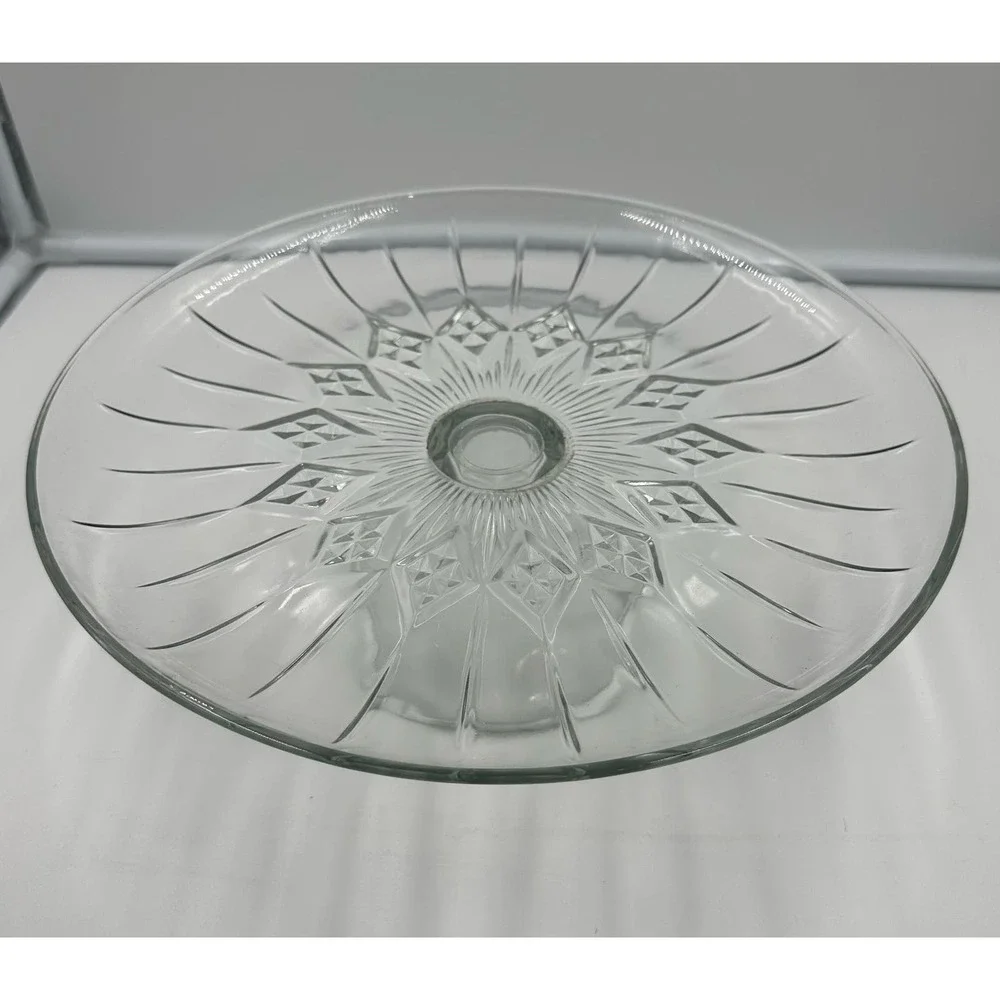 Vintage Glass 12” Pedestal Cake Dessert Stand with Heavy Dome Cover